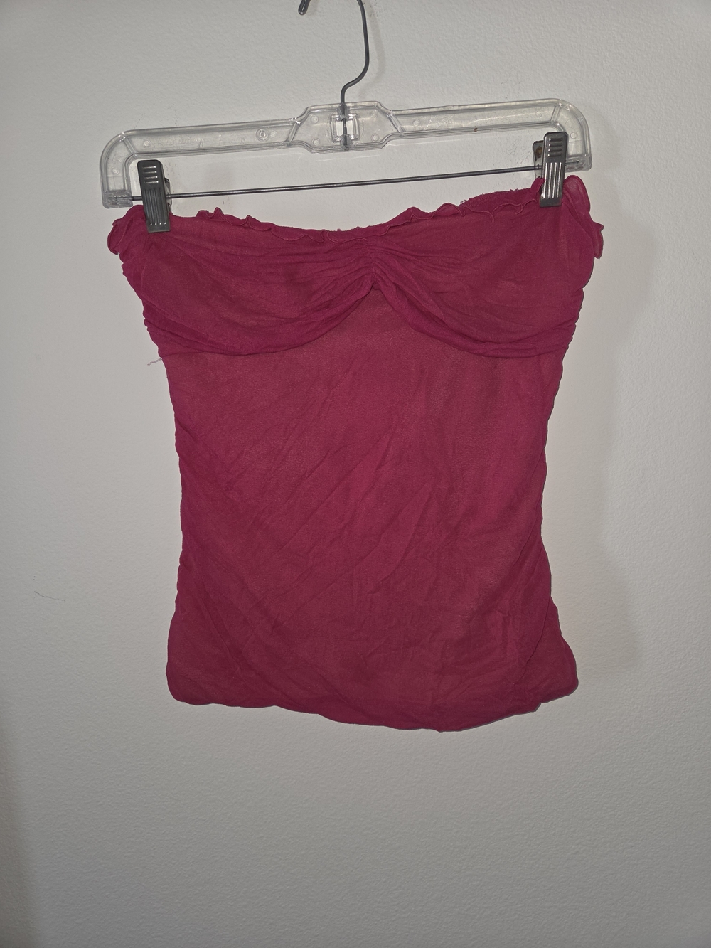 Diane Von Furstenberg Raspberry Pink Strapless Ruched Bust Camisole